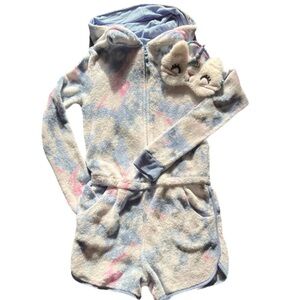 Art Class Girls' PJ Romper Large (10/12) in multicolor, with Sleeping Mask
